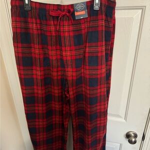 St. John's Bay Men's Flannel Pajama Lounge Sleep Pants LRG Navy/Red Tartan NWT